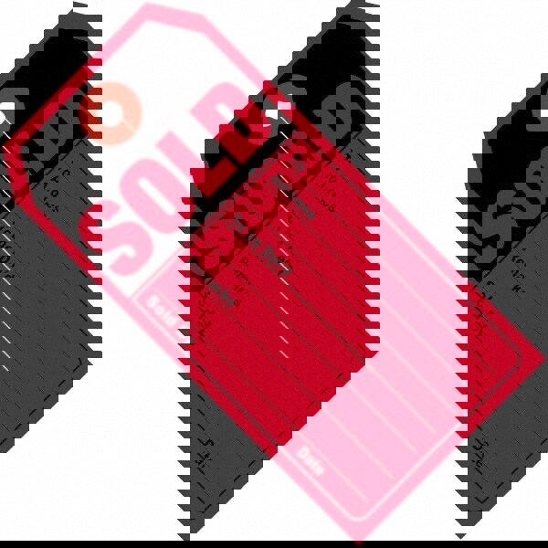 Blank Tag: 4-3/4'' High, Black & Red, Synthetic Paper